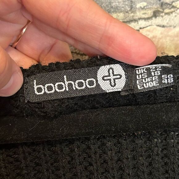 5 for $25🔥Size 18 Boohoo Plus Black Knit Sweater - Picture 3 of 7